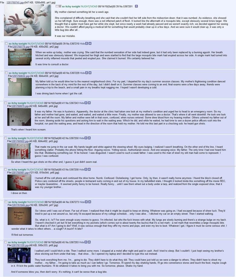 A Bite A Bite. Another good piece of creepypasta I found on /x/, enjoy. WE KNOW (text): /channel/morbid-channel/We+Know+Text/DfzkGQs/. My mother claimed something bit
