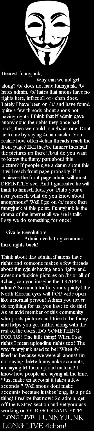 Admin needs to work for his traffic too Admin needs to work for his traffic too. I DIDNT GET THIS TO THE FRONT PAGE, YOU GUYS DID DONT BLAME ME FOR THE THUMBS<br /> I honestly dont care what you