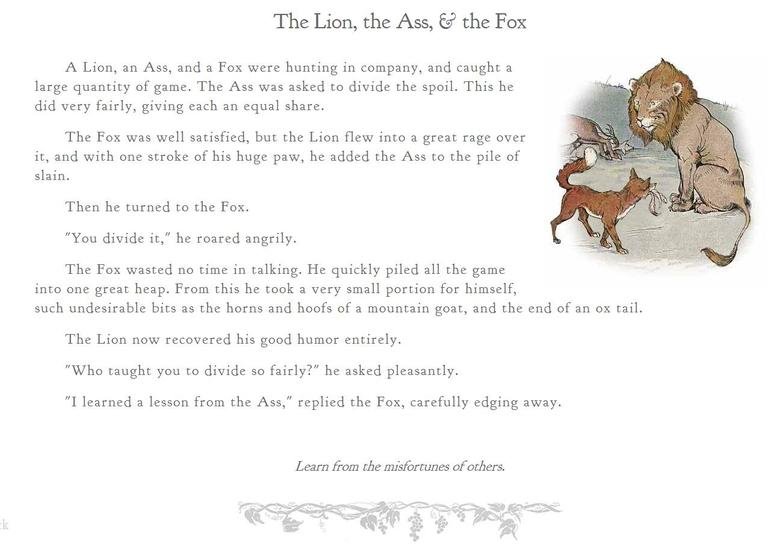 Aesop's Fables. Childhood Short Stories and Morals Recently remembered these stories from my childhood and got nostalgic. Here are some of my favorites, there a