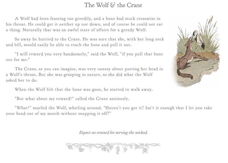 Aesop's Fables. Childhood Short Stories and Morals Recently remembered these stories from my childhood and got nostalgic. Here are some of my favorites, there a
