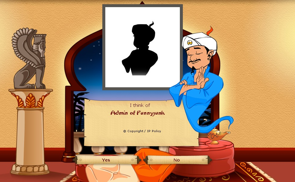 Akinator knows DJ 4DM1N... Akinator knows DJ 4DM1N.... en.akinator.com/ I got Akinator to guess Admin, but he doesn't have a picture and I want to submit one. but I don't know what I shou