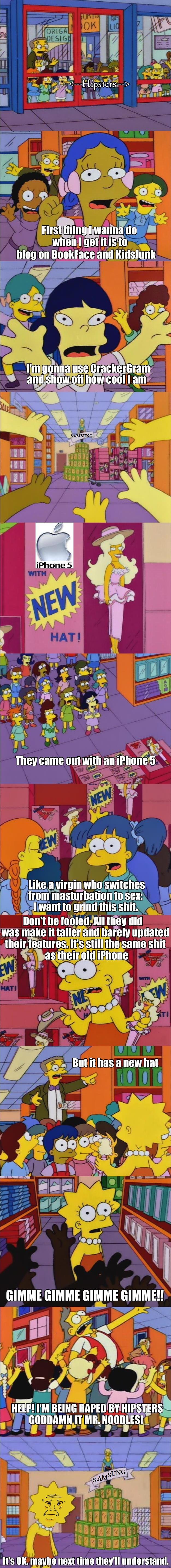 An iPhone Joke An iPhone Joke. Apple is gonna get 100 million in extra money for people having to buy the cables or adapters to charge their new phones as well as the iPod Tou