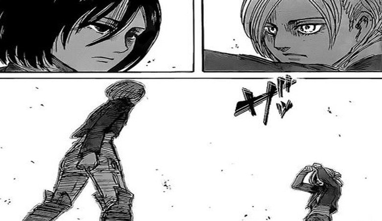 Anime Facts: Attack on Titan Part 2. The conclusion of the fight between Annie and Mikasa in chapter 44 was never shown, Isayama said neither won because the fi