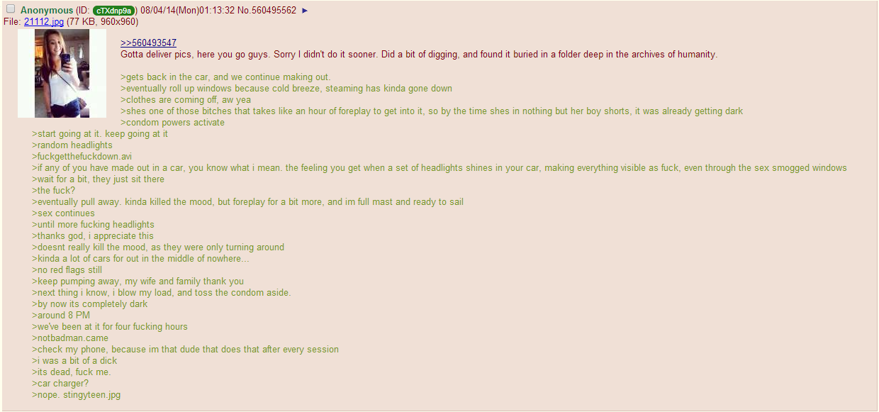 Anon has another crazy girlfriend. This is part 2 of a story. I uploaded the first part a while back. /channel/4chan/Red+Rocket/GLqMLTY/. Aight. Two is fine wit