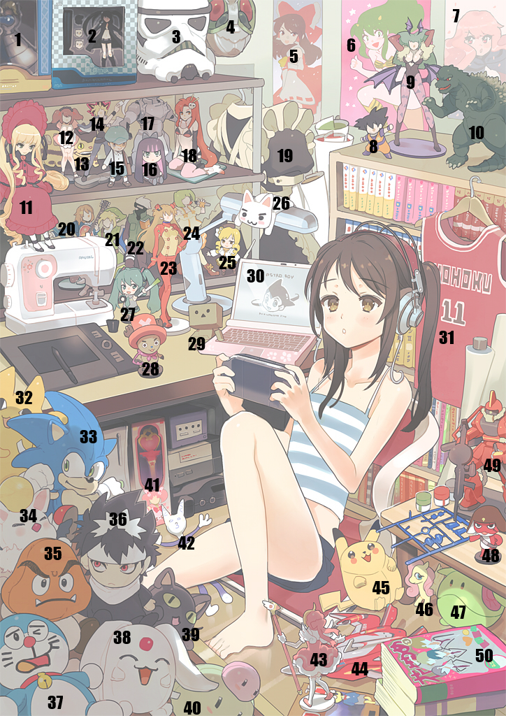 Anyone Recognise 24, 42, or 44? Anyone Recognise 24, 42, or 44?. 1 - Fate 2 - Black Rock Shooter 3 - Star Wars 4 - Kamen Rider 5 - Touhou 6 - Lum Invader 7 - Zero no Tsukaima 8 - Dragonball 9