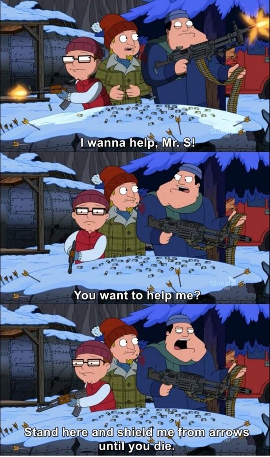 Arrows. Source: American Dad! subscribe for more Another example, in the episode "The Scarlett Getter", Steve magically started having good luck whene