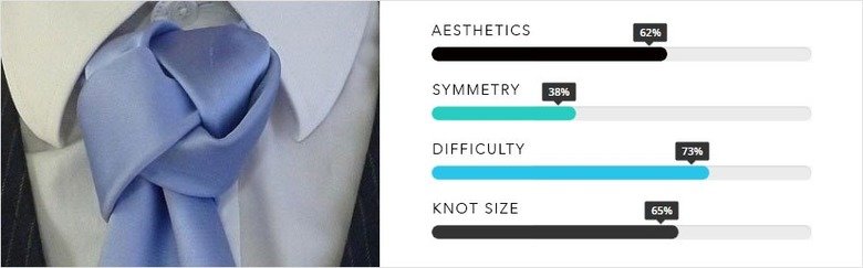 Award Winning Tie Knots. THE ELDREDGE KNOT There is no doubt that this knot is one of a kind. As opposed to the vast majority of tie knots, this one is produced