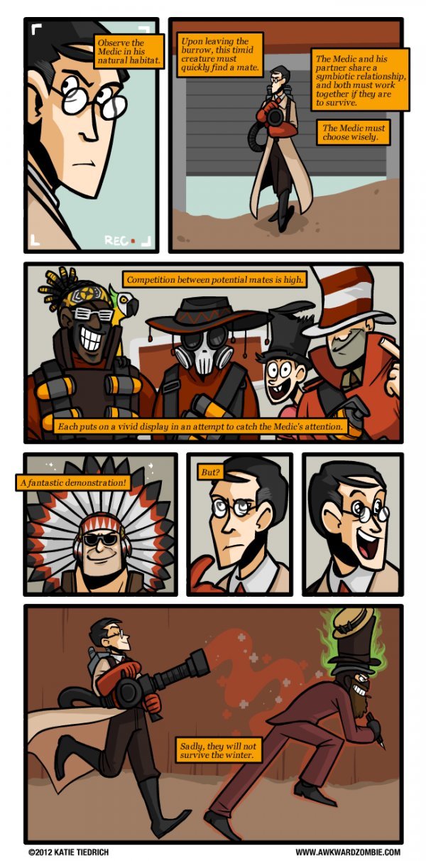 AWKWARD ZOMBIE COMP. . tur- i; in the Gardens. manta L. :i i Dunn Jorie, er, 'u' ULI ore ynol think that.?. potential suitor will call for attention in hopes of attracting a medic