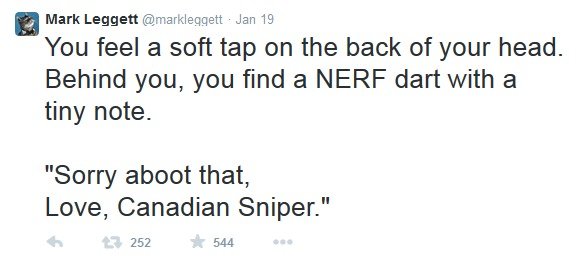 Mark leggett comp. Hopefully you will find these amusing link to his twitter twitter.com/markleggett?lang=en-gb. Mark Legged twitter camp fly maven:. was the last line of the tak3n one supposed to mean anything? because i cannot figure it out.