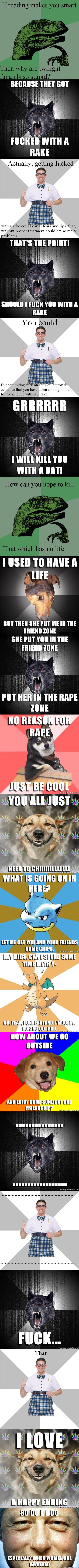 Meme Arguement Meme Arguement. A meme arguement featuring the brand new nerd meme.<br /> I would like to give credit to Shadowbolt for creating this type of meme, with h