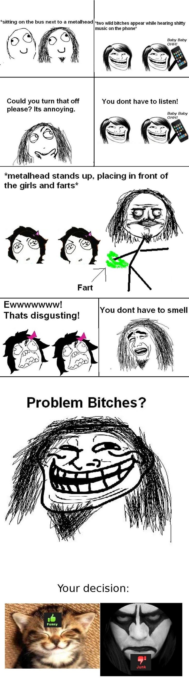 Metalheads ftw Metalheads ftw. Hey Funnyjunk hope you like my comic. Please excuse if i made linguistic mistakes. English is not my first language. Also, please thumb up if yo
