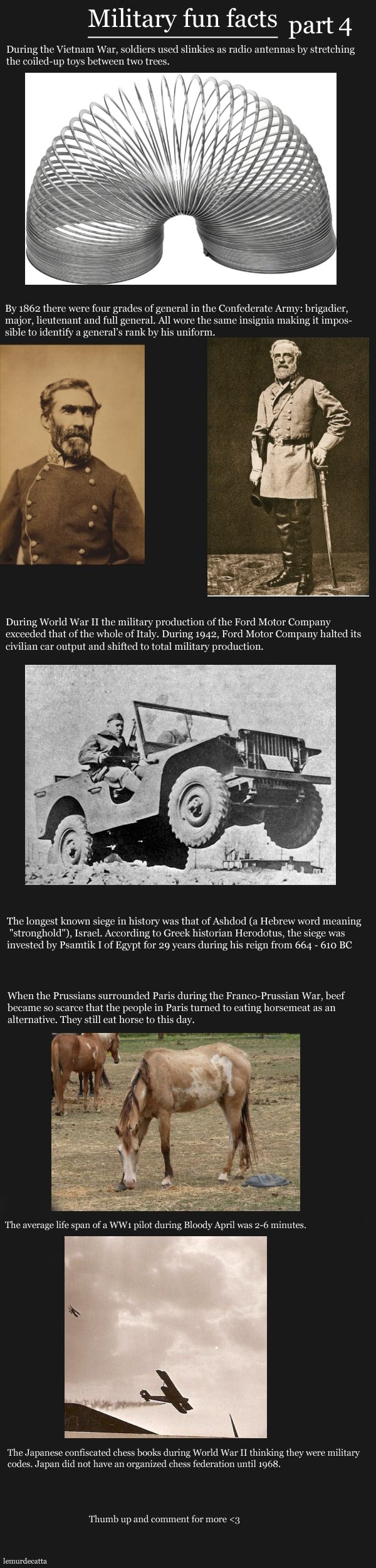 Military Fun Facts Part 4 Military Fun Facts Part 4. Don't forget to thumb up and comment for more &amp;amp;amp;lt;3<br /> Part 1<br /> /funny_pictures/1726066/Military+F