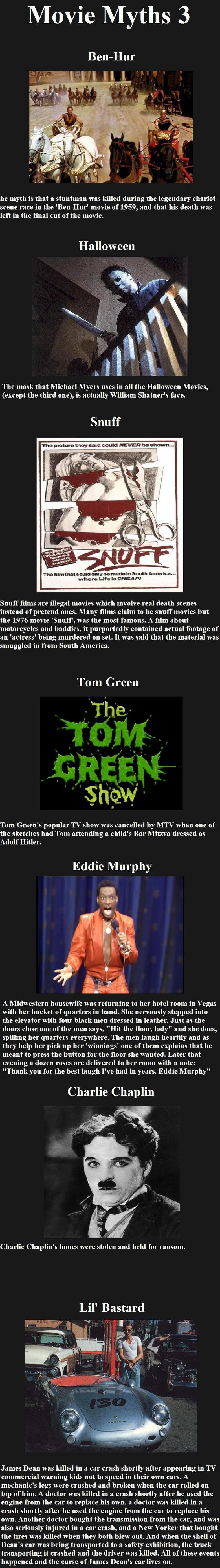 Movie Myths 3 (rp) Movie Myths 3 (rp). To answer a few questions.. I place these in the morbid channel due to the morbidity of some of the myths.. Not all are morbid, but a few of