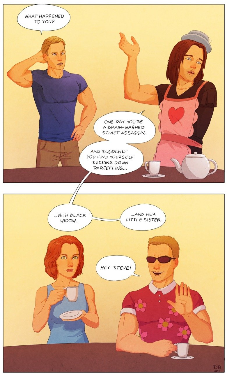 Mrs Nesbitt. Source: in content.. Uses Marvel Characters to reference a scene from Toy Story, 10/10, more please!