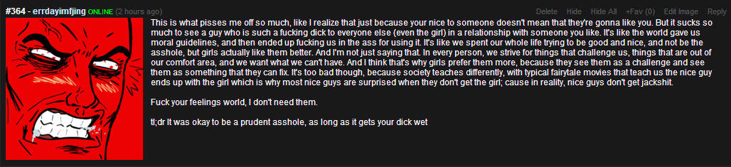 My Feelings on Nice Guys Finish Last My Feelings on Nice Guys Finish Last. Tell me what you guys think, and if this applies to you. Enlarge pic if needed This girl I liked once told me she just wan