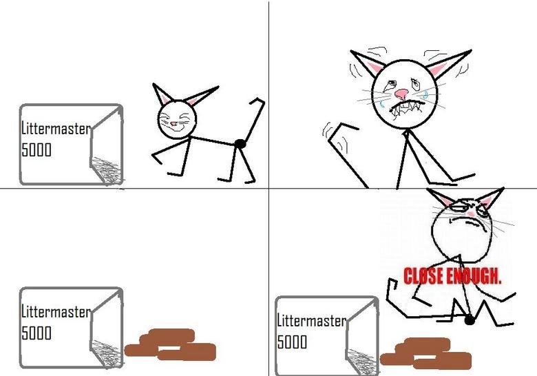 My cat is a jerk Part 1 My cat is a jerk Part 1. Has anyone else ever bought their cat an expensive litterbox only to have them crap on the floor? /funny_pictures/2044888/My+cat+is+a+j