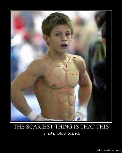 You can trust me on this one. Legit as tags. THE SCARIEST THING IS THAT THIS IS Hat photoshopped.. That is totally photoshopped. Them red ring tattoos reach outside his body.