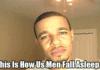 Men falling asleep