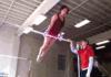 Advanced gymnastics bar trick