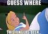 Alice's finger