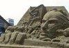 Attack on Titan sand sculpture.