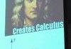 Astronomy teacher's slide on Newton...
