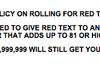 ADMIN'S NEW ROLLING POLICY FOR RED TEXT!